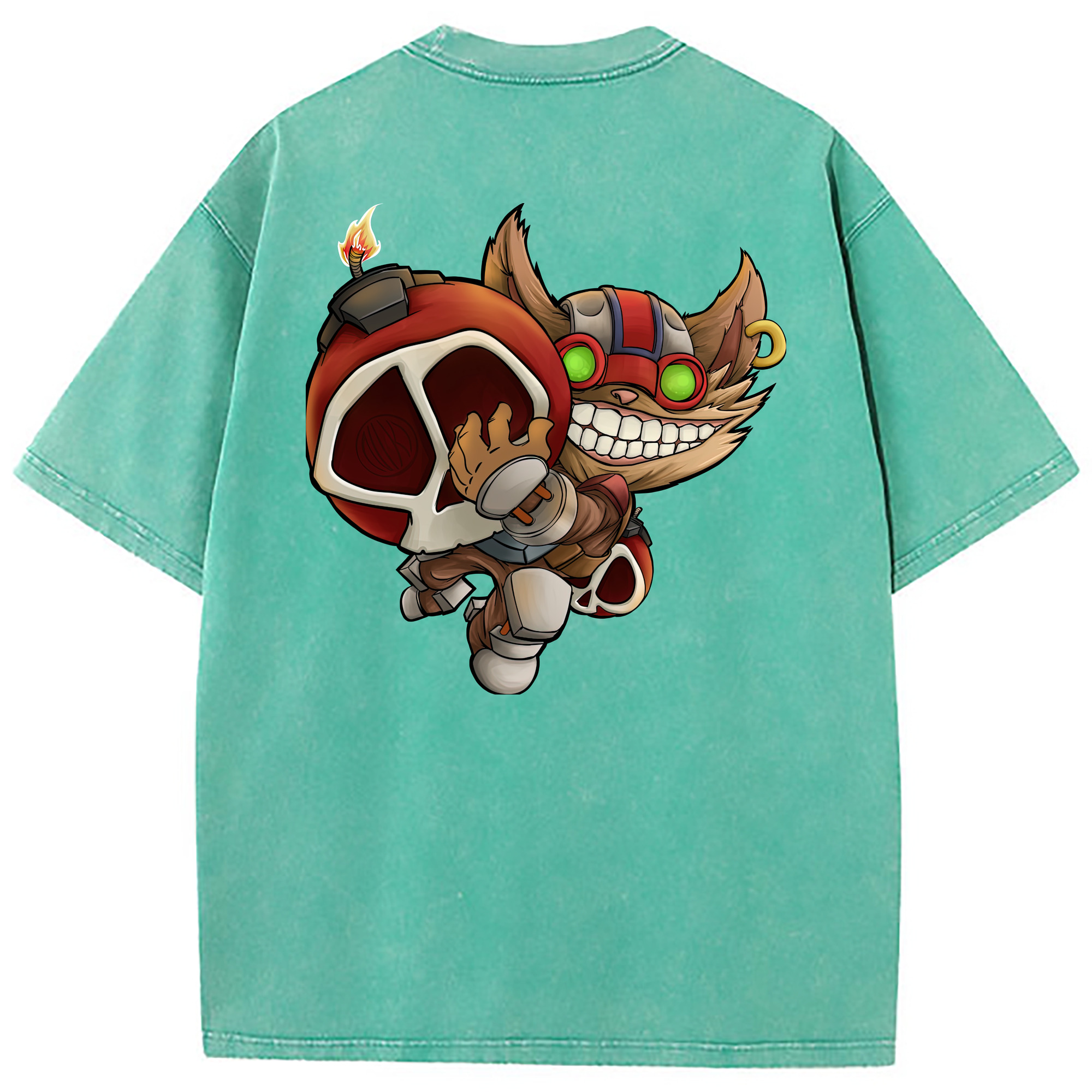 （画像用） リーグ・オブ・レジェンド League of Legends LOL 綿100% ヴィンテージ風 半袖Tシャツ（背面プリント）